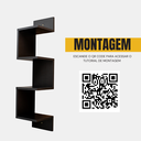 Ver imagem 5 de Prateleira Nicho de Canto 20x20x86 Livros Decoração - Preto