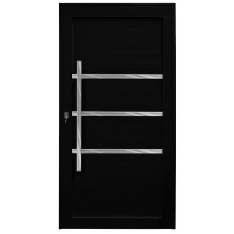 Porta Pivotante Alumínio Preto Lambril c/Puxador 100cm Maxx - 230x100 "D"