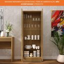 Ver imagem 7 de Cristaleira com 2 Portas e 4 Prateleiras em Vidro Detalhe Ripado Cr6002 Tecnomobili Natural