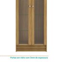 Ver imagem 4 de Cristaleira com 2 Portas e 4 Prateleiras em Vidro Detalhe Ripado Cr6002 Tecnomobili Natural