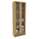 Ver imagem 6 de Cristaleira com 2 Portas e 4 Prateleiras em Vidro Detalhe Ripado Cr6002 Tecnomobili Natural