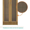 Ver imagem 5 de Cristaleira com 2 Portas e 4 Prateleiras em Vidro Detalhe Ripado Cr6002 Tecnomobili Natural