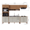 Ver imagem 4 de Cozinha Modulada Torre Quente Aéreo Ripado 5 Peças sem Tampo Florença Marrom/Freijó/Off White