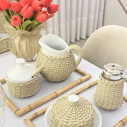 Leiteira de Porcelana C/ Vime Fendi - 1l - 2