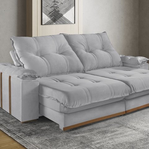 Sofá Retrátil e Reclinável 5 Lugares M-193 2,90m Molas Ensacadas Pillow Top Estofados Martins