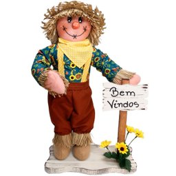 Espantalhos Decoração de Festa Junina Caipira com Placa 50cm Menino - 1