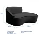 Ver imagem 4 de Kit Divã Recamier Orgânico Marrocos 180cm Lado Direito e 1 Poltronas Amore Linho Preto