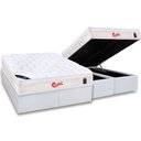 Ver imagem 1 de Cama Box Baú King: Colchão Molas Pocket Ensacadas Castor Gold Star Vitagel + Base CRC Courano White(