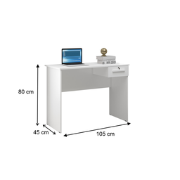Escrivaninha Mesa com Gaveta Hanna 105x80cm Branco - 3