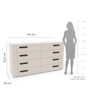 Ver imagem 3 de Cômoda Lisboa com 8 Gavetas 150x83,5cm Branco/Creme 240838