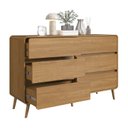 Ver imagem 5 de Cômoda para Quarto 6 Gavetas em MDF e MDP Curve Marrom/Carvalho Xingu