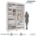 Ver imagem 5 de Guarda-roupa Infantil 4 Portas 3 Gavetas Alice Espresso Móveis