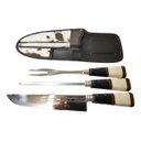 Ver imagem 2 de Conjunto Faca Chaira Garfão Três Listras Inox 9 Gaúcho Origi