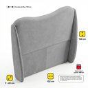 Ver imagem 4 de Cabeceira Orgânica para Cama Box Casal Padrão Luma 140cm Chenille Bouclê Prata - Desk Design