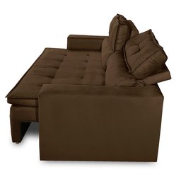 Sofá Retrátil e Reclinável 3 lugares com Molas 1,80m Vegas Suede Marrom Adonai Estofados - 8