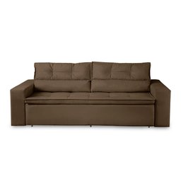 Sofá Retrátil e Reclinável 3 lugares com Molas 1,80m Vegas Suede Marrom Adonai Estofados - 4