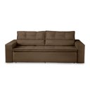 Ver imagem 4 de Sofá Retrátil e Reclinável 3 lugares com Molas 1,80m Vegas Suede Marrom Adonai Estofados