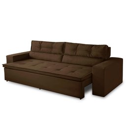 Sofá Retrátil e Reclinável 3 lugares com Molas 1,80m Vegas Suede Marrom Adonai Estofados - 6