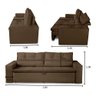 Sofá Retrátil e Reclinável 3 lugares com Molas 1,80m Vegas Suede Marrom Adonai Estofados - 3