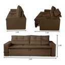 Ver imagem 3 de Sofá Retrátil e Reclinável 3 lugares com Molas 1,80m Vegas Suede Marrom Adonai Estofados