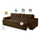 Ver imagem 2 de Sofá Retrátil e Reclinável 3 lugares com Molas 1,80m Vegas Suede Marrom Adonai Estofados