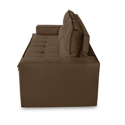 Sofá Retrátil e Reclinável 3 lugares com Molas 1,80m Vegas Suede Marrom Adonai Estofados - 7