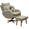 Kit Poltrona de Amamentação Base Giratória Balanço e Puff Angra Veludo - Sofa Store:veludo Bege - 2