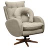 Kit Poltrona de Amamentação Base Giratória Balanço e Puff Angra Veludo - Sofa Store:veludo Bege - 3