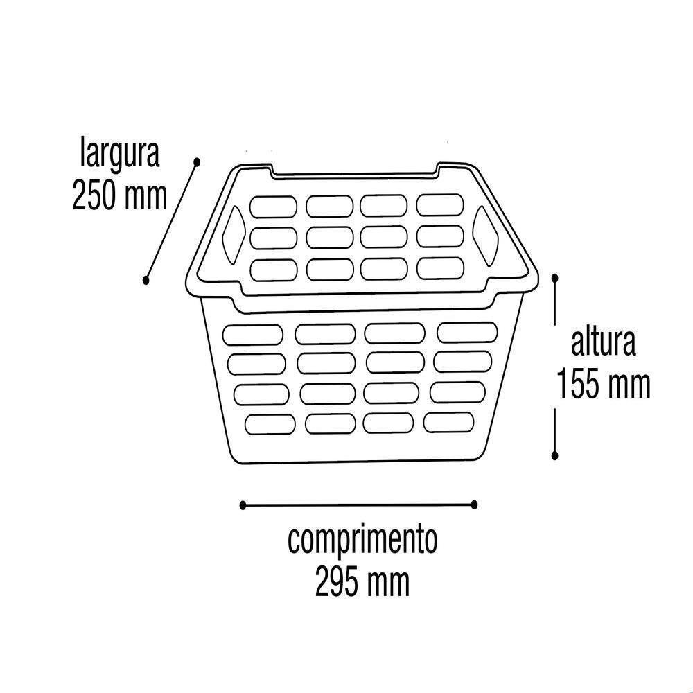 Kit 6 Caixa Organizador Cesto de Alimentos Objetos Plastica - 3