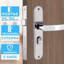 Ver imagem 4 de Fechadura para Porta Externa Perfil Aredondado Aço Inox Polido Cromado | Aliança