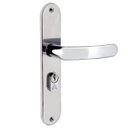 Ver imagem 5 de Fechadura para Porta Externa Perfil Aredondado Aço Inox Polido Cromado | Aliança