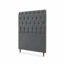 Ver imagem 4 de Cabeceira para Cama Solteiro Estofada Capitonê Luna Vilajo em Suede Cinza – 0,88 m
