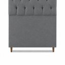 Ver imagem 6 de Cabeceira para Cama Solteiro Estofada Capitonê Luna Vilajo em Suede Cinza – 0,88 m