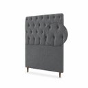 Ver imagem 5 de Cabeceira para Cama Solteiro Estofada Capitonê Luna Vilajo em Suede Cinza – 0,88 m