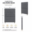Ver imagem 7 de Cabeceira para Cama Solteiro Estofada Capitonê Luna Vilajo em Suede Cinza – 0,88 m