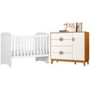 Ver imagem 1 de Berço Americano Mini Cama Mel com Cômoda Sapateira Ipe Branco Cinamomo - Móveis Albatroz