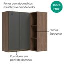 Ver imagem 4 de Armario Aereo de Canto 2 Portas 3 Nichos MDF 86x90 cm Kali 193661 Carvalho Toq Chumbo Nicioli