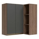 Ver imagem 1 de Armario Aereo de Canto 2 Portas 3 Nichos MDF 86x90 cm Kali 193661 Carvalho Toq Chumbo Nicioli