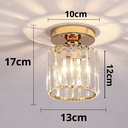 Ver imagem 6 de Luminária Plafon 17cm Metal Dourado 15 Cristais Lustre Teto Gimpo Kjgd-01-gold