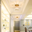Ver imagem 2 de Luminária Plafon 17cm Metal Dourado 15 Cristais Lustre Teto Gimpo Kjgd-01-gold
