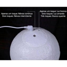 Umidificador Aromatizador Luminária Lua Cheia 3d com 3 Cores Led 880ml - 3