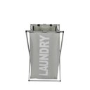 Ver imagem 2 de Cesto Roupa Lavanderia Organizador Suja Roupeiro Cromado Dobrável Cinza Multiuso Banheiro