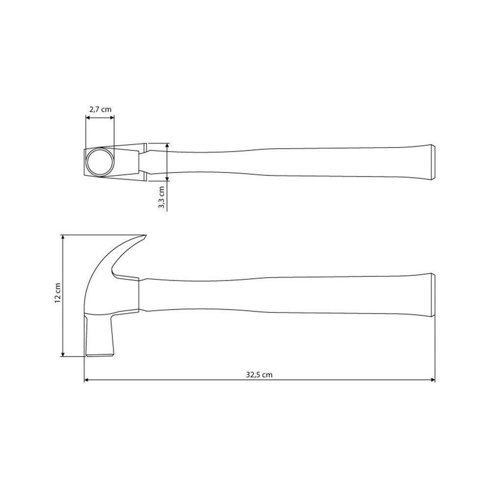 Martelo de Unha 27 Mm Tramontina Basic com Cabo em Madeira Envernizada Tramontina - 3