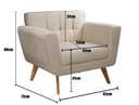 Ver imagem 4 de Poltrona Decorativa Bruna Living Sala Quarto Recepção - Veludo Capuccino 250