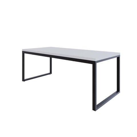 Mesa de Jantar Yon 200x90x77cm YOMJ9200 Branco Tx - Est.Preta