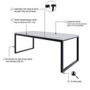 Ver imagem 3 de Mesa de Jantar Yon 200x90x77cm YOMJ9200 Branco Tx - Est.Preta