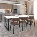 Ver imagem 2 de Mesa de Jantar Yon 200x90x77cm YOMJ9200 Branco Tx - Est.Preta