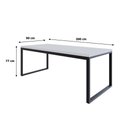 Ver imagem 6 de Mesa de Jantar Yon 200x90x77cm YOMJ9200 Branco Tx - Est.Preta
