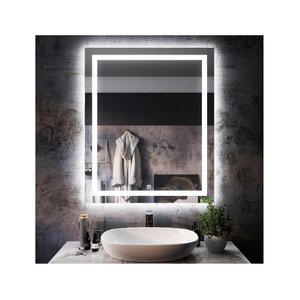 Espelho jateado camarim com led frontal frio 70x90cm TOUCH Woodglass 70x90 jato frio touch