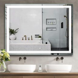 Espelho jateado camarim com led frontal frio 70x90cm TOUCH Woodglass 70x90 jato frio touch - 4